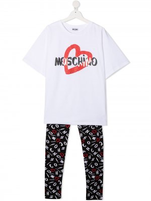 Спортивный костюм с логотипом Moschino Kids. Цвет: черный