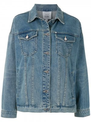 Джинсовая куртка с надписью Armani Exchange. Цвет: синий