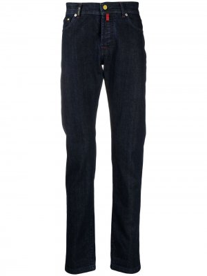 Узкие джинсы средней посадки Kiton. Цвет: синий