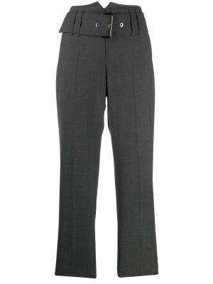 Укороченные брюки с поясом Brunello Cucinelli. Цвет: серый