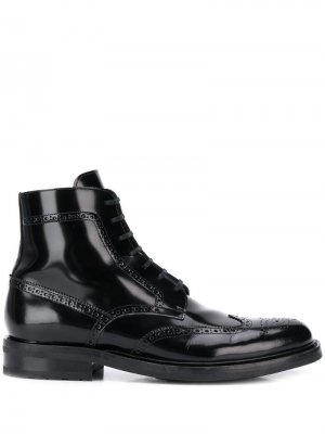 Ботинки в стиле милитари на шнуровке Saint Laurent. Цвет: черный