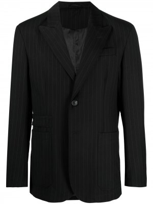 Полосатый костюм с однобортным пиджаком Trussardi. Цвет: черный