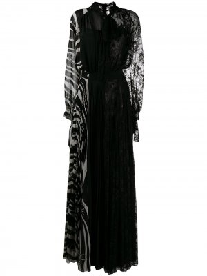 Длинное вечернее платье в технике пэчворк Philipp Plein. Цвет: черный