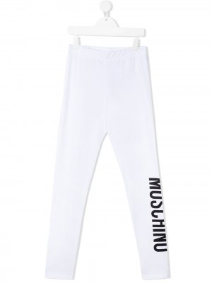Спортивные брюки с логотипом Moschino Kids. Цвет: белый