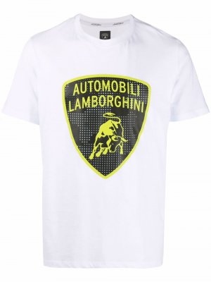 Футболка с логотипом Automobili Lamborghini. Цвет: белый