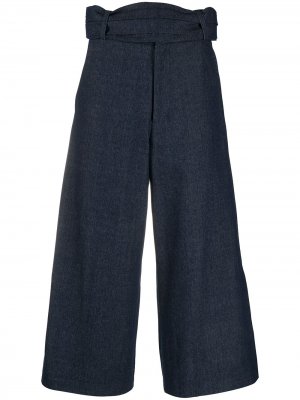Укороченные брюки широкого кроя Société Anonyme. Цвет: синий