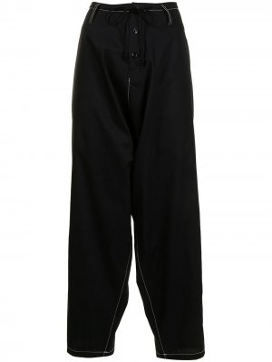 Ys брюки с низким шаговым швом и завышенной талией Y's. Цвет: черный