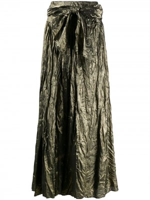 Бархатная юбка с поясом Forte. Цвет: золотистый