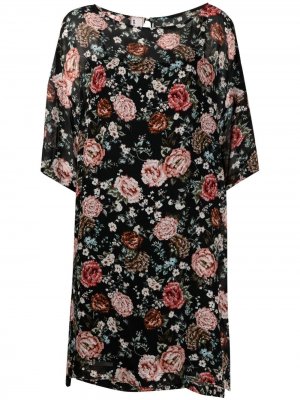 Платье Kleid с цветочным принтом Antonio Marras. Цвет: черный