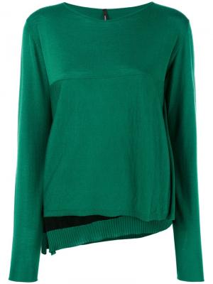 Двухцветный свитер Pierantoniogaspari. Цвет: зеленый