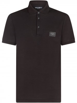 Рубашка поло с логотипом Dolce & Gabbana. Цвет: серый