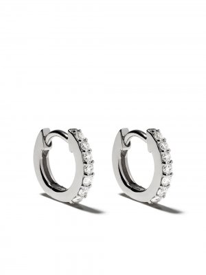 Серьги-кольца Halo из белого золота с бриллиантами Astley Clarke. Цвет: золотистый