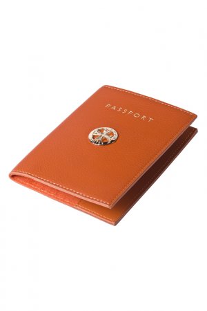 Обложка для паспорта NARVIN. Цвет: оранжевый
