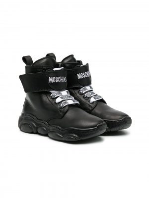 Ботинки с логотипом Moschino Kids. Цвет: черный