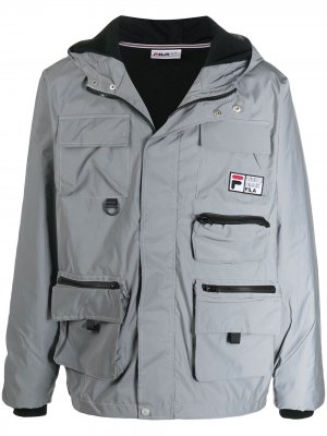 Куртка с карманами и светоотражающим эффектом Fila. Цвет: серебристый