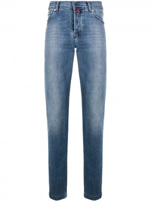 Прямые джинсы с низкой посадкой Kiton. Цвет: синий