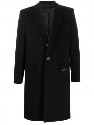 Однобортное пальто миди Givenchy. Цвет: черный