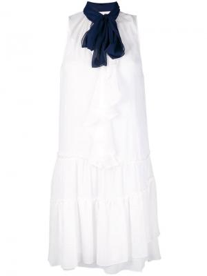 Платье с контрастным воротником See By Chloé. Цвет: белый