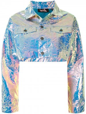 Укороченная куртка с эффектом металлик Haculla. Цвет: золотистый