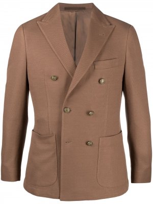 Двубортный пиджак Eleventy. Цвет: коричневый