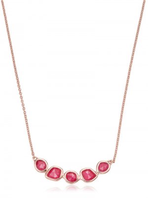 RP Siren mini nugget pink quartz cluster necklace Monica Vinader. Цвет: золотистый