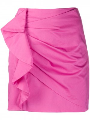 Атласная мини-юбка Perinne асимметричного кроя со сборками Derek Lam 10 Crosby. Цвет: розовый