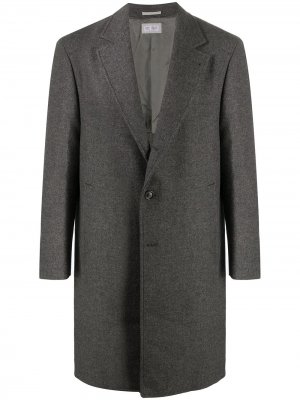 Однобортное пальто узкого кроя Brunello Cucinelli. Цвет: серый