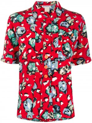 Рубашка с короткими рукавами и цветочным принтом Karl Lagerfeld Vintage. Цвет: красный