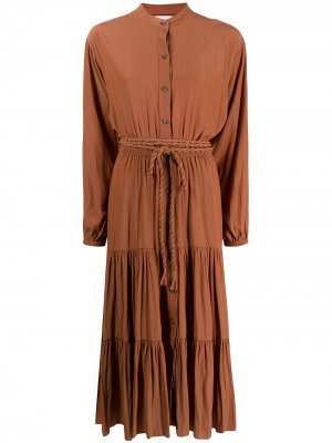 Платье-рубашка длины миди с завязками A.L.C.. Цвет: коричневый