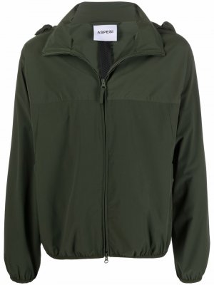 Куртка на молнии с капюшоном Aspesi. Цвет: зеленый