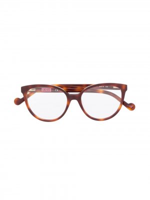 Солнцезащитные очки в оправе черепаховой расцветки Liu Jo Kids. Цвет: коричневый