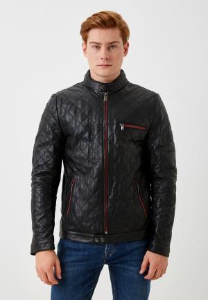 Куртка кожаная Giorgio Di Mare. Цвет: черный