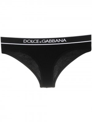 Трусы-брифы с логотипом на поясе Dolce & Gabbana. Цвет: черный