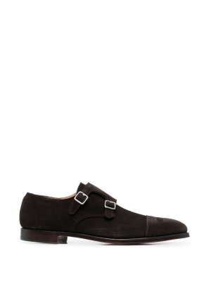 Туфли-монки с миндалевидным носком Crockett & Jones. Цвет: коричневый