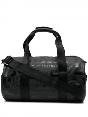 Дорожная сумка с логотипом Diesel. Цвет: черный
