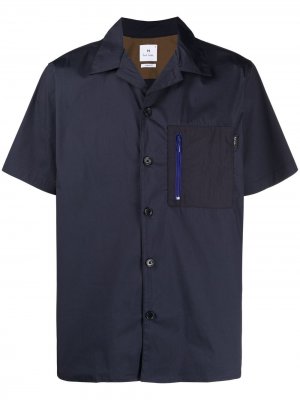 Рубашка с короткими рукавами и карманом на молнии PS Paul Smith. Цвет: синий