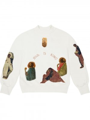 Толстовка Jesus Is King Cross Kanye West. Цвет: белый