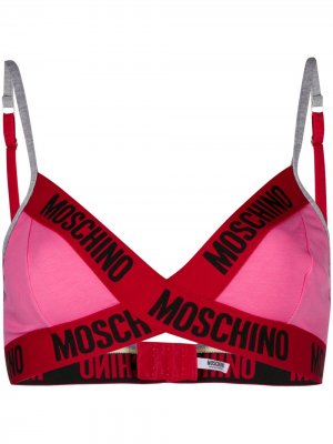 Бюстгальтер с логотипом Moschino. Цвет: розовый
