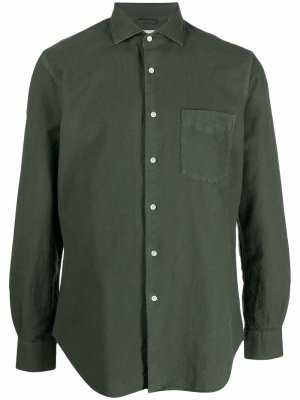 Рубашка с косым воротником и карманом Aspesi. Цвет: зеленый