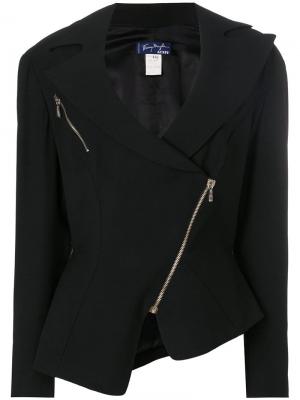 Куртка с широкими отворотами и застежкой на молнии спереди Thierry Mugler Pre-Owned. Цвет: черный