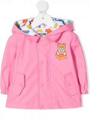 Куртка Teddy Toy с капюшоном Moschino Kids. Цвет: розовый