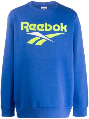 Классический свитер с логотипом Reebok. Цвет: синий