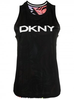 Двусторонний топ без рукавов DKNY. Цвет: черный