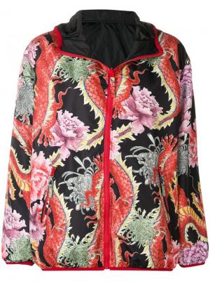 Куртка с китайским цветочным принтом P.A.R.O.S.H.. Цвет: черный