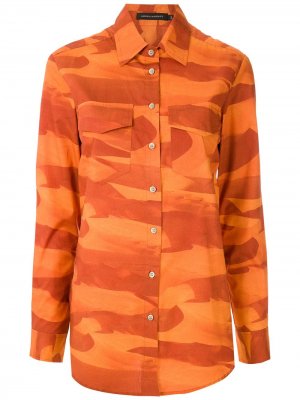 Рубашка с карманами Andrea Marques. Цвет: оранжевый
