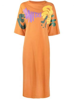 Платье-футболка с надписью Marni. Цвет: оранжевый