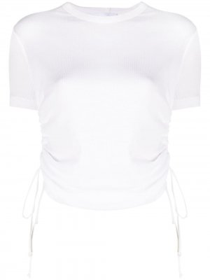 Укороченная футболка со шнуровкой Helmut Lang. Цвет: белый