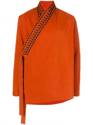 Рубашка с вышивкой Damir Doma. Цвет: жёлтый и оранжевый