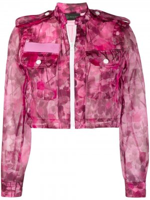 Укороченная куртка Blossom с камуфляжным принтом Mr & Mrs Italy. Цвет: розовый