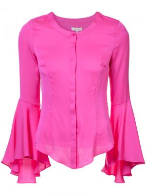 Блузка с расклешенными манжетами Milly. Цвет: розовый и фиолетовый